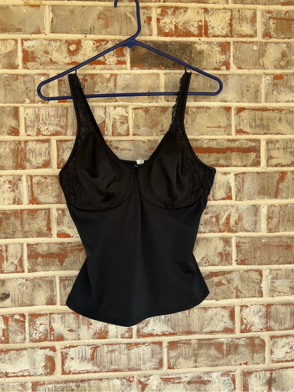 Vintage Bali Lace ‘N Smooth Black Shape-wear Camisole